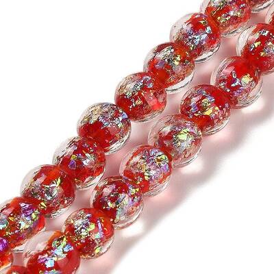 Handmade Dichroic Foil Glass Beads Strands