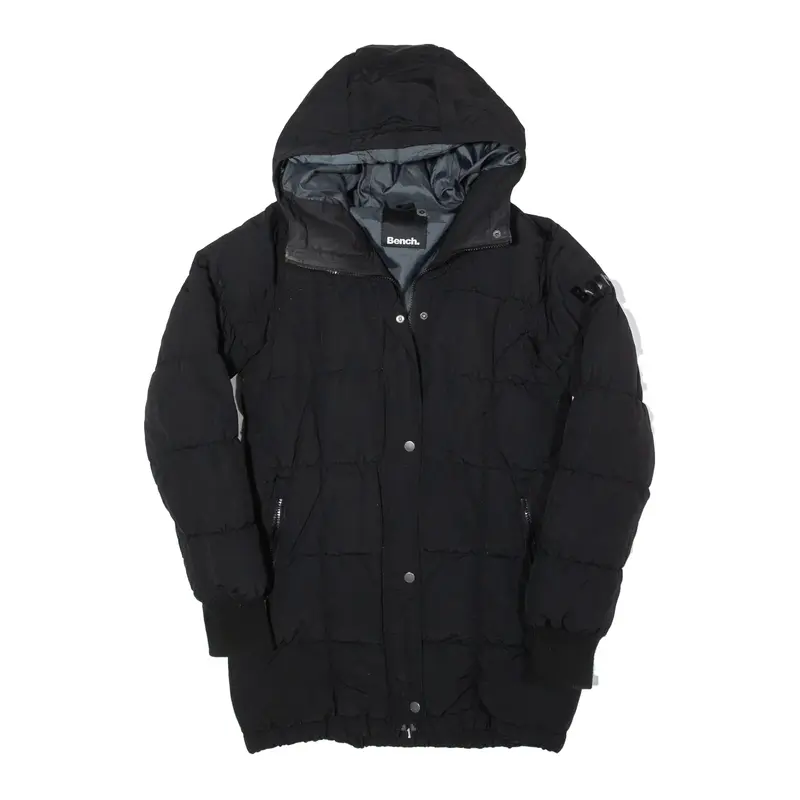 BENCH Puffer Coat Black Nylon Womens M