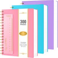 Spiral Notebook Journal, 3 Pack A5 Notepad With 300 Pages Lined Paper, Hardcover Notebooks College Ruled With 100GSM Thick Pa...