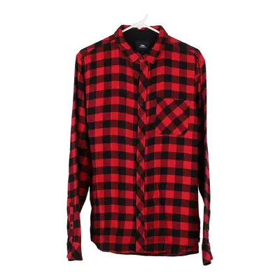 Clockhouse Checked Flannel Shirt - Large Red Cotton