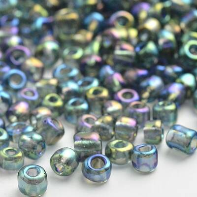 Transparent Colours Rainbow Round Glass Seed Beads