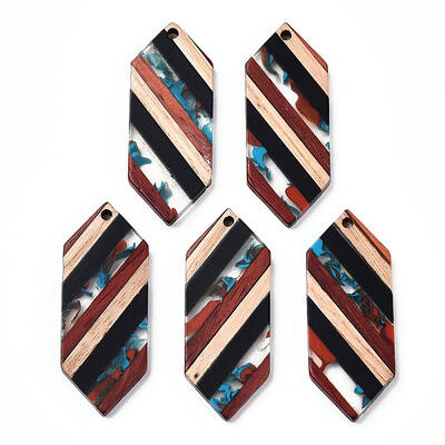 Resin & Walnut Wood Pendants