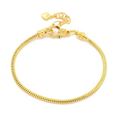 3MM Brass European Style Round Snake Chain Bracelets for Jewelry Making
