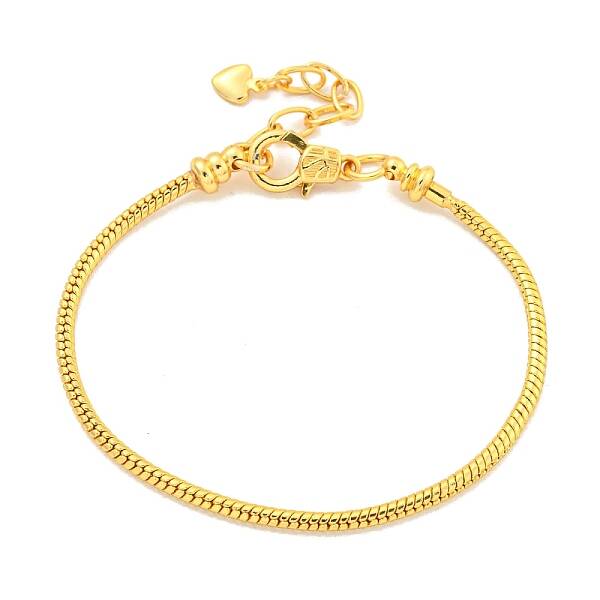 3MM Brass European Style Round Snake Chain Bracelets for Jewelry Making