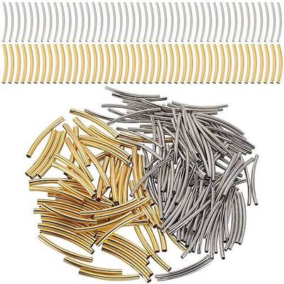 400Pcs 2 Colors Brass Tube Beads
