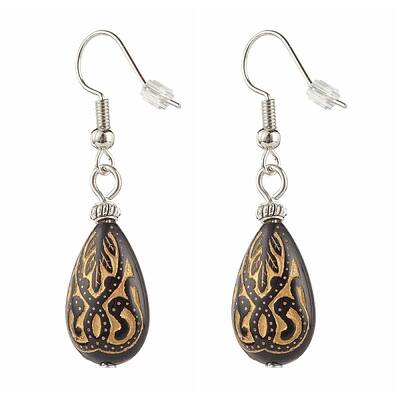 Teardrop Plating Acrylic Beads Dangle Earrings for Girl Women