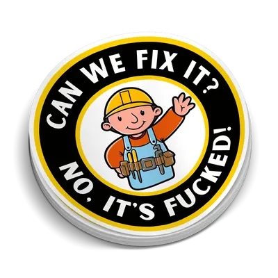 Can We Fix It - Hard Hat Decal