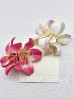 Boho Style Ombre Orchid Design Hair Clip Set, Elegant Flower Decor Hair Accessories for Women & Girls, Minimalist Headwear Su...