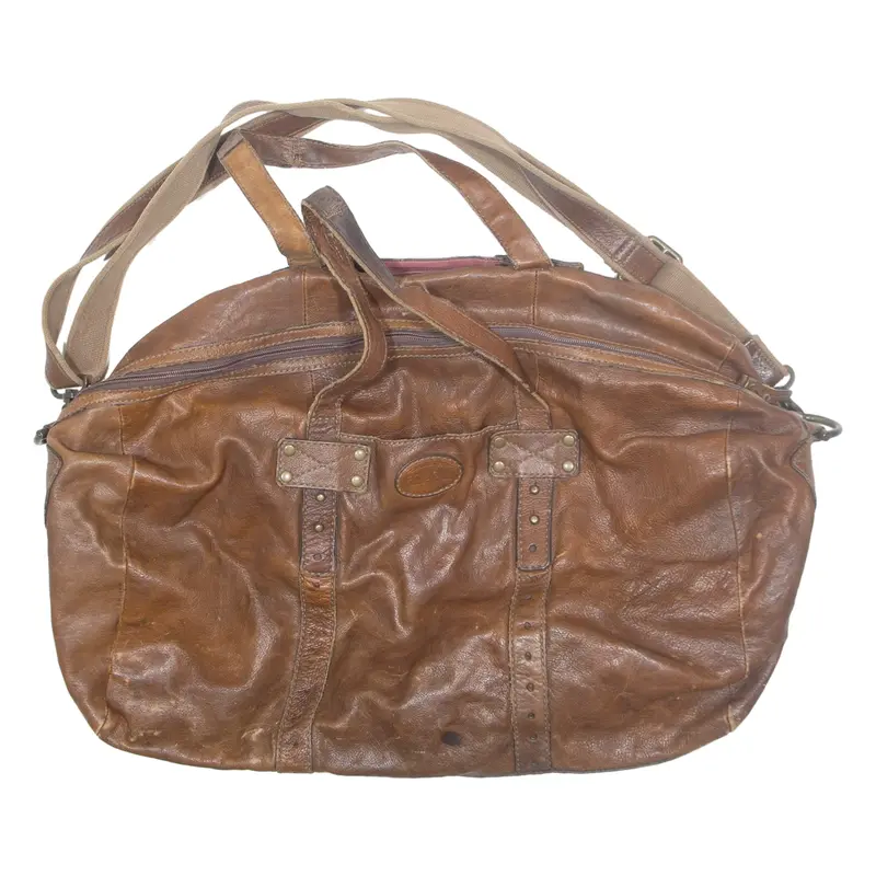 FOSSIL Mens Duffle Bag Brown Leather