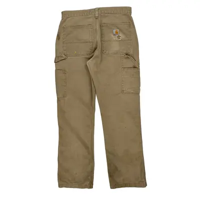 Carhartt Carpenter Trousers - 30W 29L Khaki Cotton | Size: 30″ waist