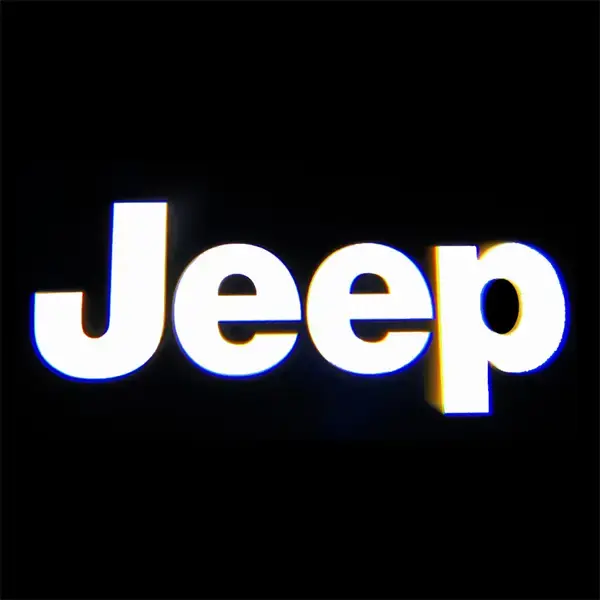 2PCS New Universal Door Welcome Lights LED Logo Projector For Jeep LOGO Welcome Lamp Auto Accessories Decor(Battery Not Inclu...