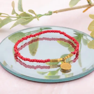 Iraqi Single Charm Beaded Bracelet - Turquoise