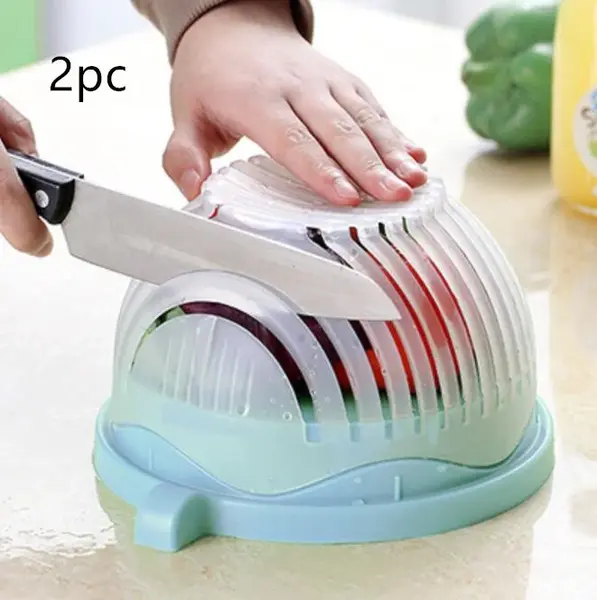 Creative Salad Cutter Fruit and Vegetable Cutter | Color: Blue2pc