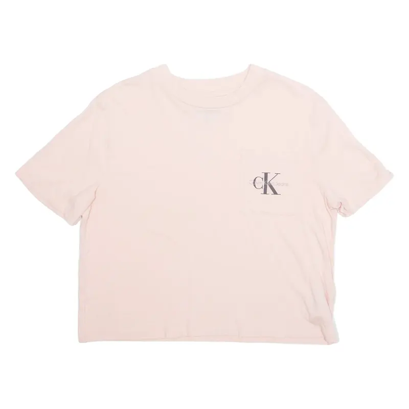 CALVIN KLEIN JEANS Cropped Womens T-Shirt Pink M