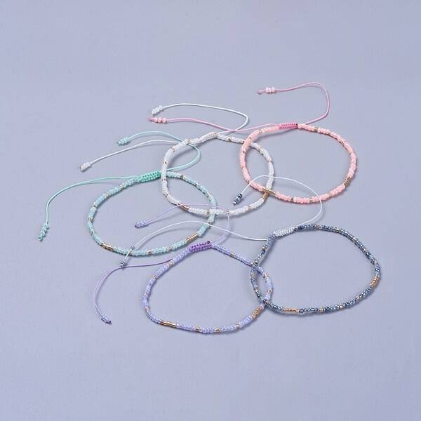 Adjustable Nylon Thread Braided Beads Bracelets