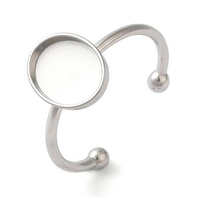 Non-Tarnish 304 Stainless Steel Open Cuff Ring Components