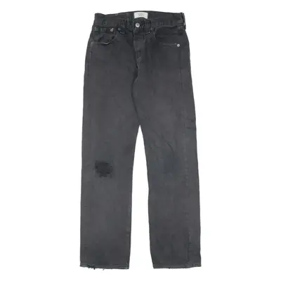 LEVI'S 501 Jeans Distressed Grey Denim Regular Straight Womens W25 L30