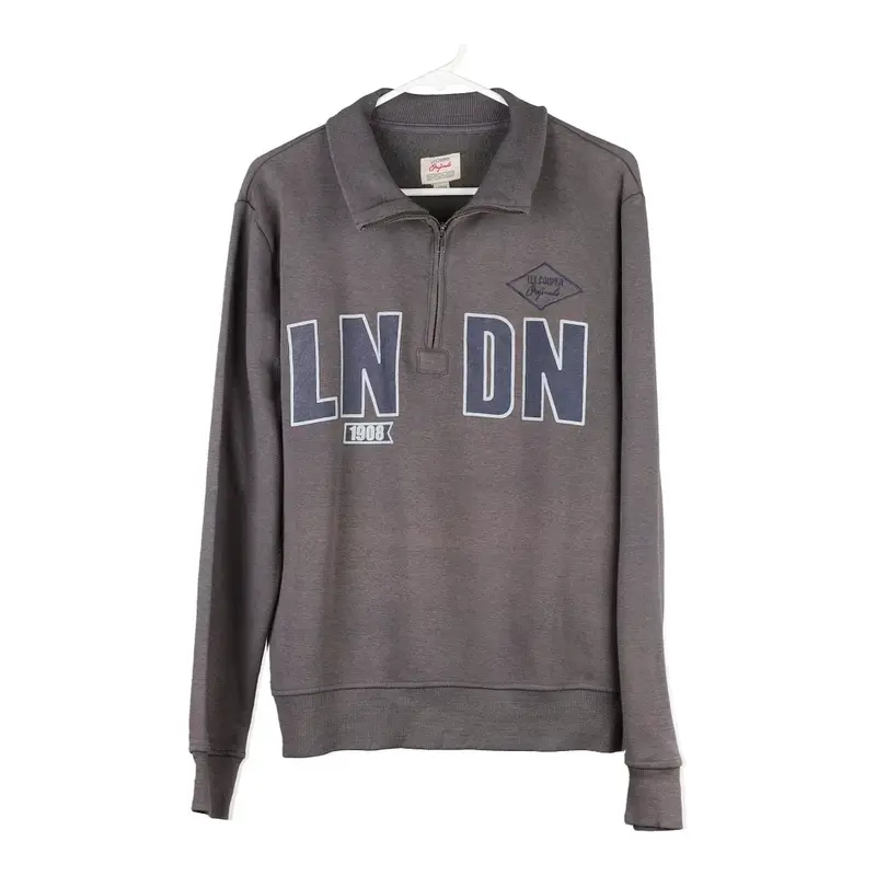 Lee Cooper 1/4 Zip - Large Grey Cotton Blend
