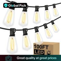 LED Outdoor String Light, 100ft Waterproof String Lights, Dimmable Outdoor Decorative Light (Dimmer is Not Included), Suitabl...