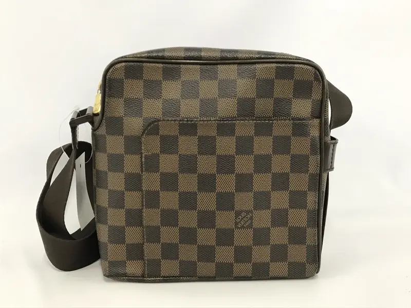Pre-owned Louis Vuitton PVC Shoulder Bags Damier N41441 Olaf MM Shoulder Bag