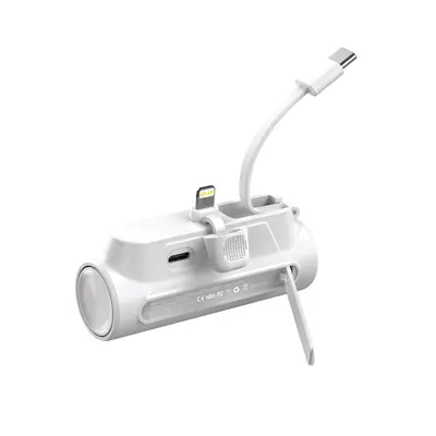 Portable Type-C Rechargeable Phone Battery With Holder, 5000mAh Fast Charging Battery for iPhone, Quick Charging Stand Mini B...