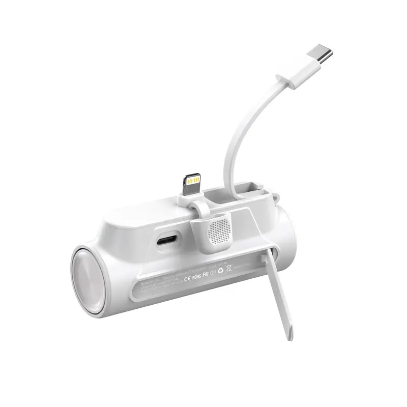 Portable Type-C Rechargeable Phone Battery With Holder, 5000mAh Fast Charging Battery for iPhone, Quick Charging Stand Mini B...