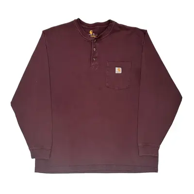 Original Fit Carhartt Long Sleeve T-Shirt - XL Burgundy Cotton
