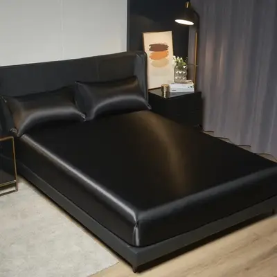 Solid Color Fitted Sheet/Pillowcase without Filler, Soft Comfortable Breathable Bedding Set, Bedding Supplies for Home Bedroo...