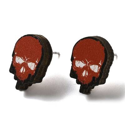 Wood Stud Earrings