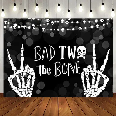 Bokeh Bad Two The Bone Halloween Birthday Backdrop - Aperturee