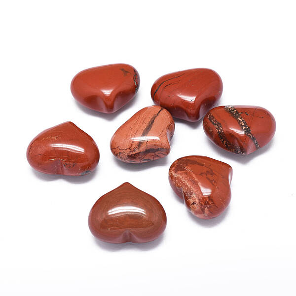 Natural Red Jasper Heart Palm Stone