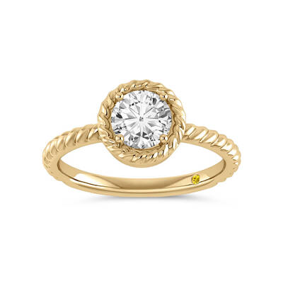 Soleil Lab Grown Solitiare Round Diamond Ring | 14K Yellow Gold 3 1/2 CT. TW.