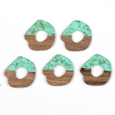 Transparent Resin & Walnut Wood Pendants