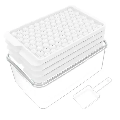 1 Set Ice Cube Tray with Lid, Kitchen Accessories, Multi-grid Ice Cube Mold for Freezer, Round Ice Ball Maker Mold