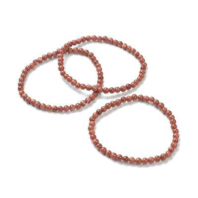 Synthetic Goldstone Beaded Stretch Bracelets
