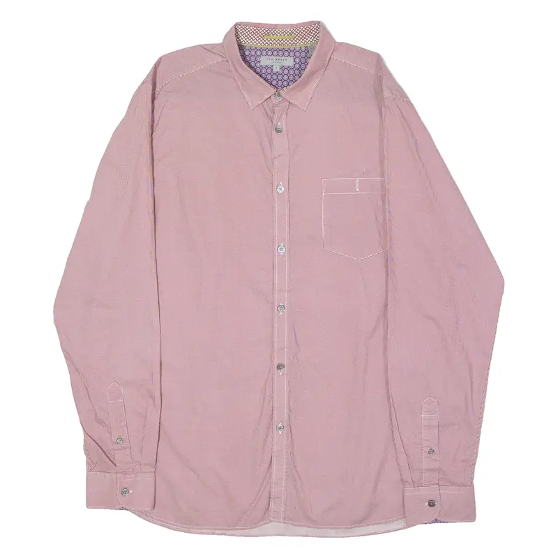 TED BAKER Mens Shirt Red Spotted Long Sleeve L
