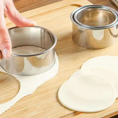 3pcs/set Round Cookie Cutter, Stainless Steel Pastry Circle Mold, Pastry Circle Cutters