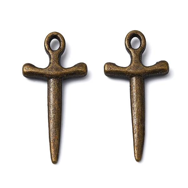 Tibetan Style Alloy Sword Pendants