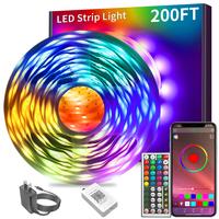 200FT Led Strip Lights RGB Music Sync for Bedroom ,Bluetooth Led Lights with Smart App and  Remote Control Indoor Lighting, m...