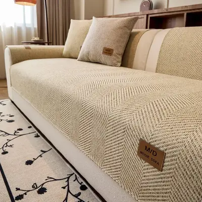 Solid Color Sofa Cover, 1 Count Non-slip Sofa Slipcover, Dustproof Sofa Cushion Cover, Couch Covers, Elastic Sofa Slipcover, ...