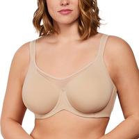 HSIA CoolComfort Plus Size Underwire Smoothing Wide Strap Full Coverage Unlined Minimizer T-shirt Bra