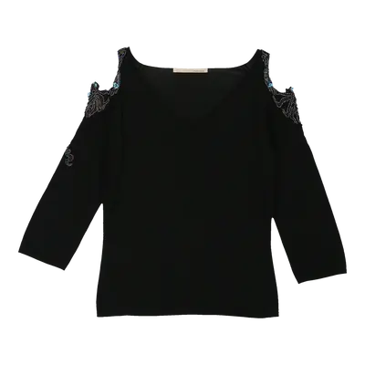 Cavalli Class Long Sleeve Top - Medium Black Viscose