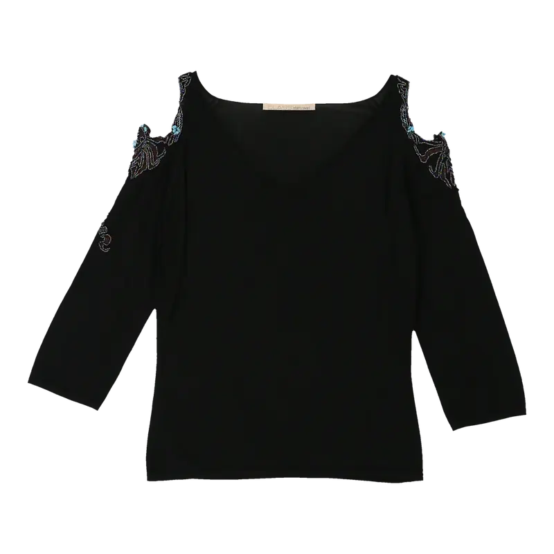 Cavalli Class Long Sleeve Top - Medium Black Viscose