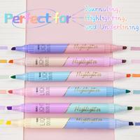 12-Color Aesthetic Highlighters for School and Office Supplies - Quick Drying and Non-Neon friction  pen