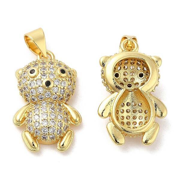 Brass Micro Pave Cubic Zirconia Pendants