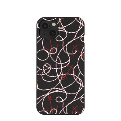 Black Anchor Lines iPhone 13 Case