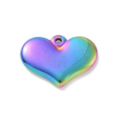 PVD Vacuum Plating 304 Stainless Steel Stamping Blank Tag Heart Pendants