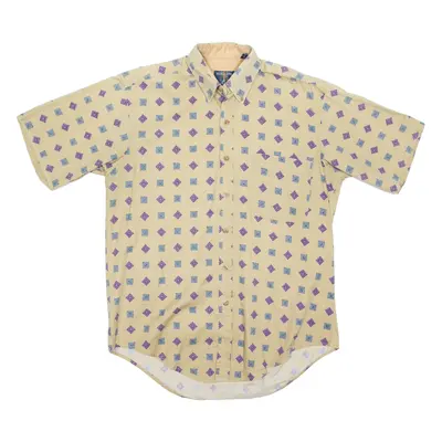 SALMON RIVER Mens Shirt Beige Diamond S
