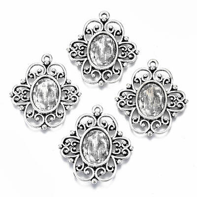 Tibetan Style Alloy Pendant Cabochon Settings