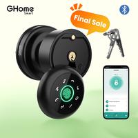 GHome Smart 4 in 1 Fingerprint Knob with Keypad Lock, Biometric Smart Knobs & App Control, Keyless Entry Lock for Home, Bedro...
